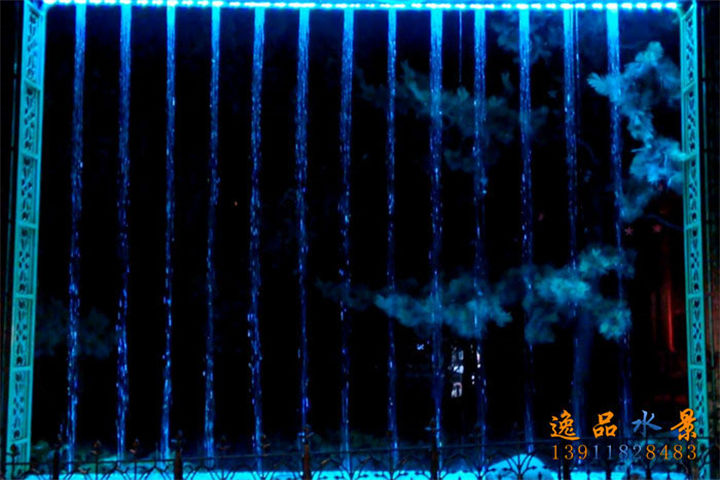 藍(lán)色直條數(shù)控水簾圖形