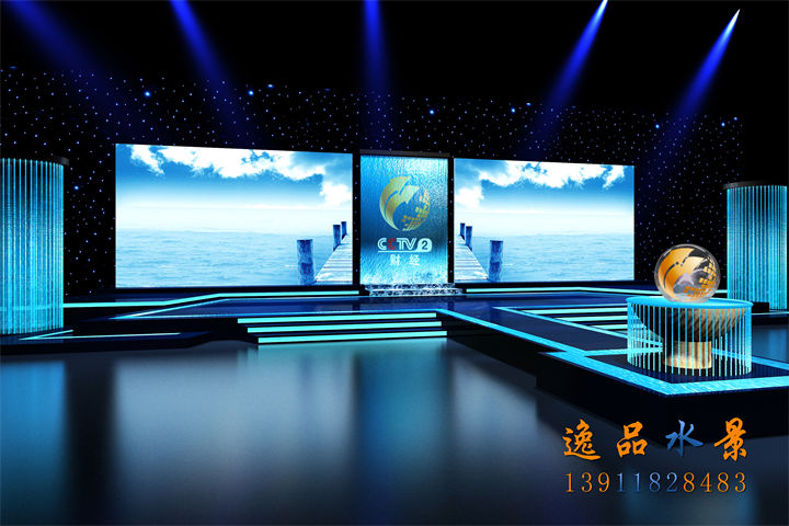 傳媒電視臺水幕墻流水景觀水系設(shè)計(jì)效果圖